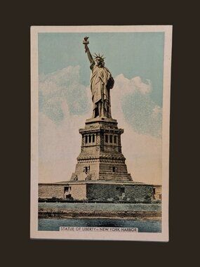 10/$25 Vintage Statue of Liberty New York City Lumitone Photoprint Postcard
